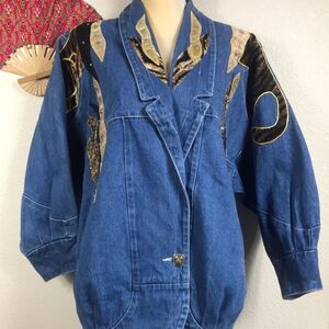 RARE JEANS ONE WAY USA VINTAGE 80s  MADE IN USA DENIM JACKETS 💯 COTTON SIZE M
